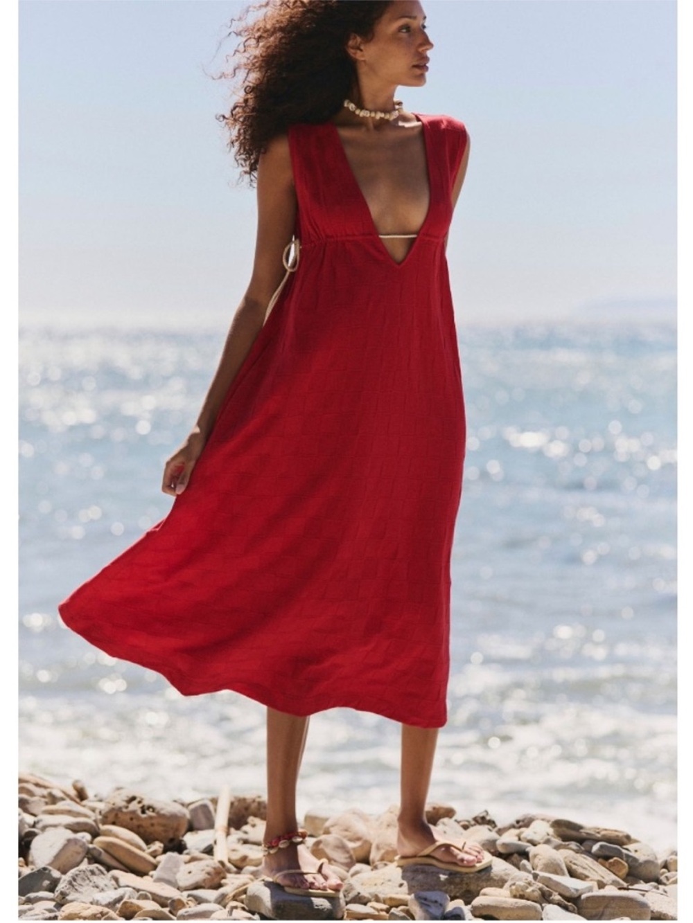 Free People Tiebreaker Midi Dress NWT S